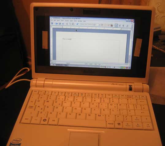 Open Office Word on the Asus EEE Pc